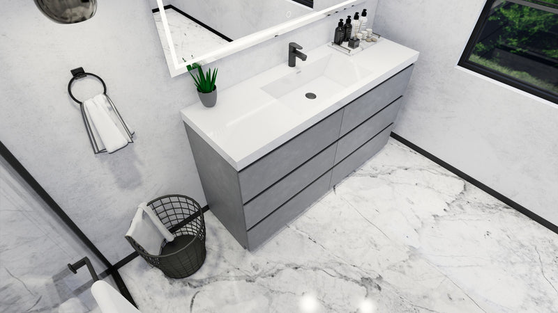 Moreno Bath FSANG60S Angeles 60" Freestanding Bathroom Vanity Set with Single Reinforced Acrylic Single Sink Top - view 10