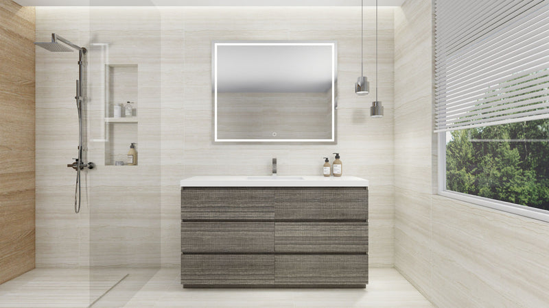 Moreno Bath FSANG60S Angeles 60" Freestanding Bathroom Vanity Set with Single Reinforced Acrylic Single Sink Top - view 8