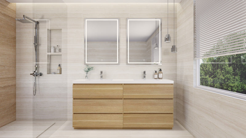 Moreno Bath FSANG72D Angeles 72" Freestanding Bathroom Vanity Set with Double Reinforced Acrylic Sinks - view 5