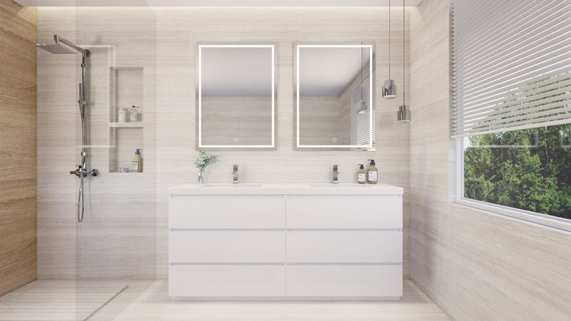Moreno Bath FSANG72D Angeles 72" Freestanding Bathroom Vanity Set with Double Reinforced Acrylic Sinks - view 3