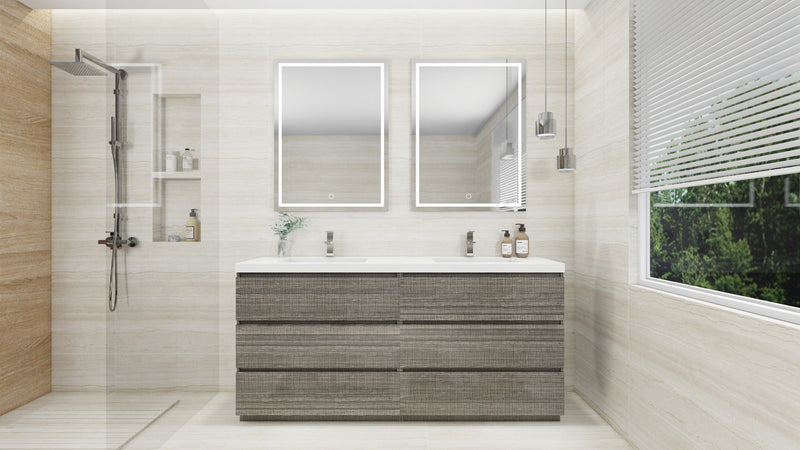 Moreno Bath FSANG72D Angeles 72" Freestanding Bathroom Vanity Set with Double Reinforced Acrylic Sinks - view 8