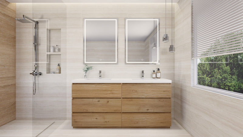 Moreno Bath FSANG72D Angeles 72" Freestanding Bathroom Vanity Set with Double Reinforced Acrylic Sinks - view 2