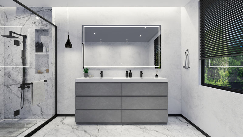Moreno Bath FSANG72D Angeles 72" Freestanding Bathroom Vanity Set with Double Reinforced Acrylic Sinks - view 4