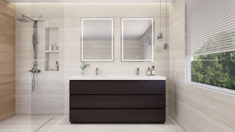 Moreno Bath FSANG72D Angeles 72" Freestanding Bathroom Vanity Set with Double Reinforced Acrylic Sinks - view 9