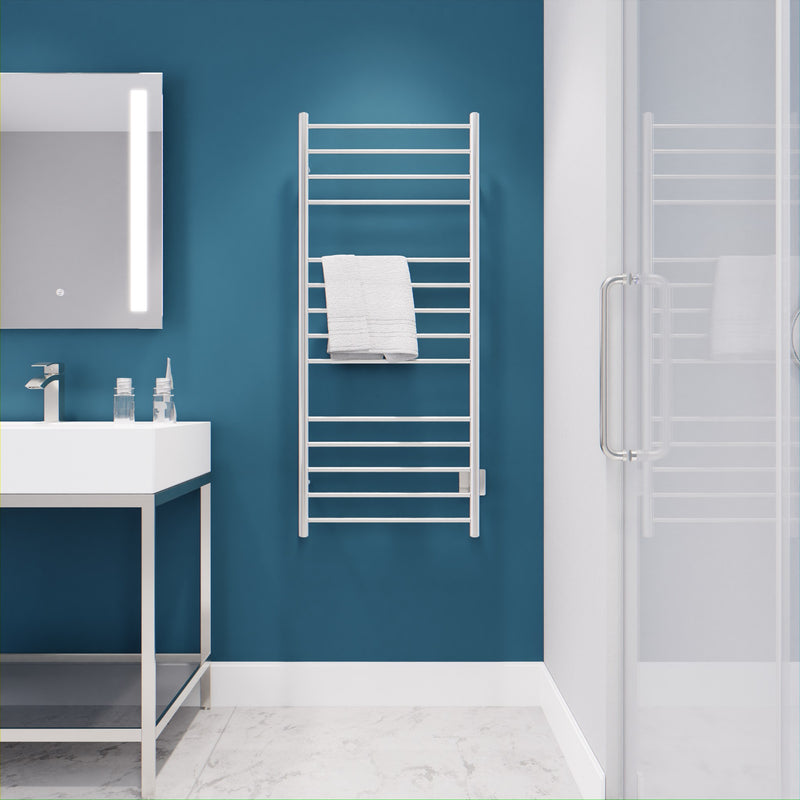 Anzzi TW-WM105CH 14-Bar Wall Mounted Electric Towel Warmer Rack Brushed Nickel - view 7