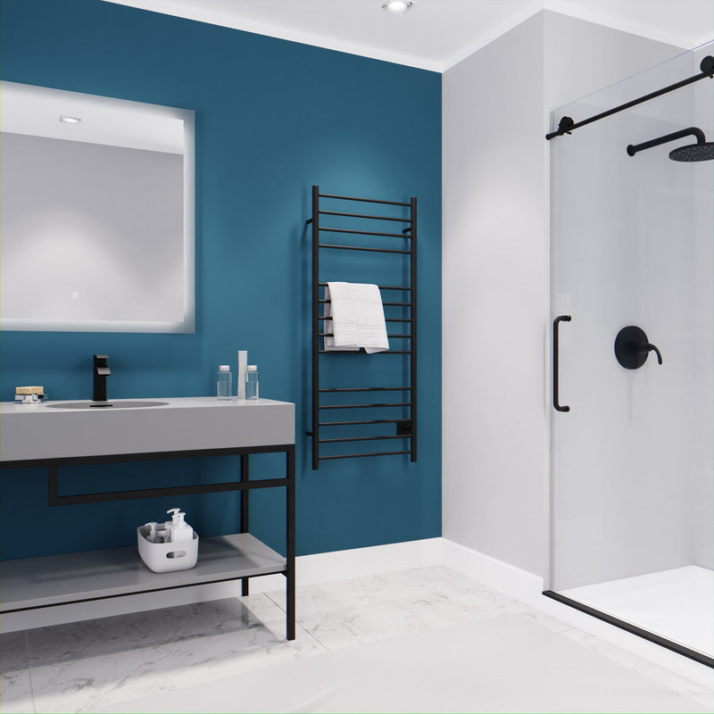Anzzi TW-WM105CH 14-Bar Wall Mounted Electric Towel Warmer Rack Matte Black - view 9