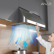 Anzzi RH-AZ2576PSS 30-Inch 450 CFM 3-Speed Stainless Steel Under Cabinet Convertible Range Hood with LED Lamp - view 4