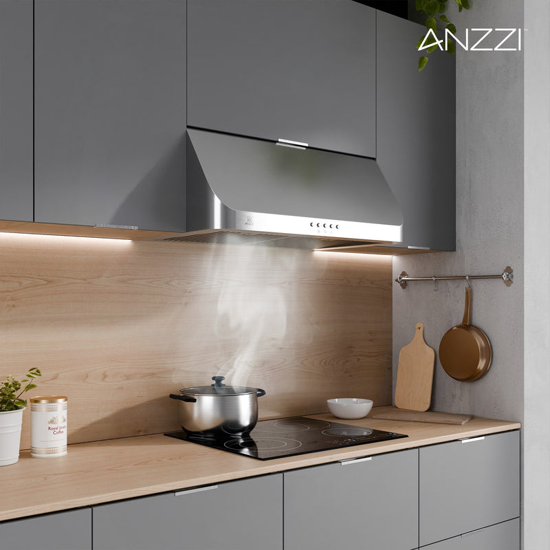 Anzzi RH-AZ2576PSS 30-Inch 450 CFM 3-Speed Stainless Steel Under Cabinet Convertible Range Hood with LED Lamp - view 6