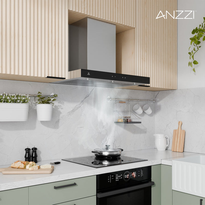 Anzzi RH-AZ0176PSS 30-Inch 600 CFM 3-Speed Stainless Steel Wall Mount Convertible Range Hood with LED Lamp - view 5
