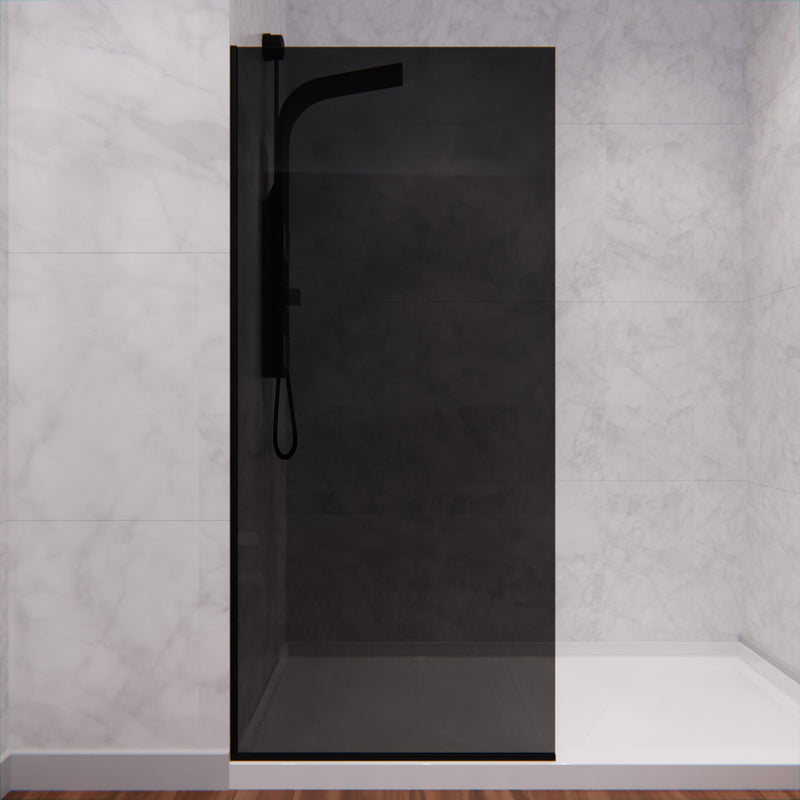 Anzzi SD-AZFL06001BGF 34 in. x 74 in. Framed Fixed Shower Screen Matte Black with Tinted Glass - view 11