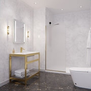 Anzzi SD-AZFL06001BGF 34 in. x 74 in. Framed Fixed Shower Screen Brushed Gold with Frosted Glass - view 2