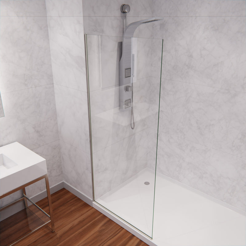 Anzzi SD-AZFL06001BGF 34 in. x 74 in. Framed Fixed Shower Screen Brushed Nickel - view 5