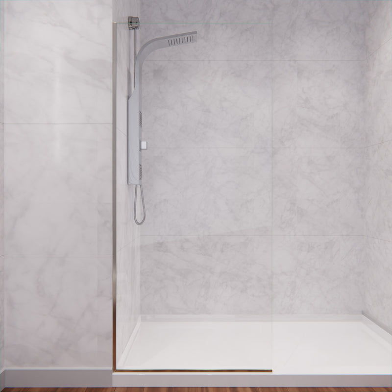 Anzzi SD-AZFL06001BGF 34 in. x 74 in. Framed Fixed Shower Screen Brushed Nickel - view 6