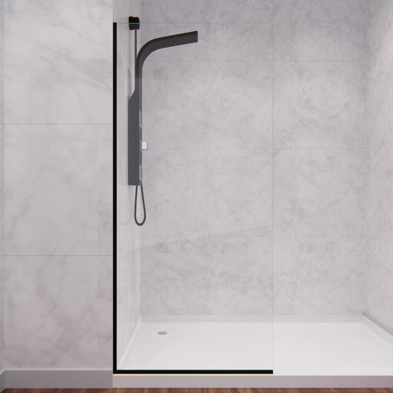 Anzzi SD-AZFL06001BGF 34 in. x 74 in. Framed Fixed Shower Screen Matte Black - view 7