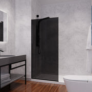 Anzzi SD-AZFL06001BGF 34 in. x 74 in. Framed Fixed Shower Screen Matte Black with Tinted Glass - view 8