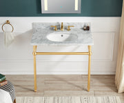 Anzzi CS-FGC004-BG 36 in. Console Sink and Frame Set with Carrara White Stone Top Brushed Gold - view 2