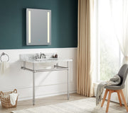 Anzzi CS-FGC004-BG 36 in. Console Sink and Frame Set with Carrara White Stone Top Brushed Nickel - view 6