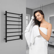 Anzzi TW-AZ026MBK Bell 8-Bar Wall Mounted Electric Towel Warmer Rack Matte Black - view 4