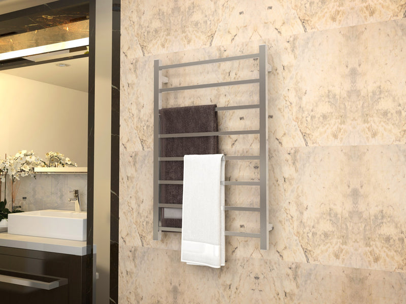 Anzzi TW-AZ026MBK Bell 8-Bar Wall Mounted Electric Towel Warmer Rack Polished Chrome - view 9