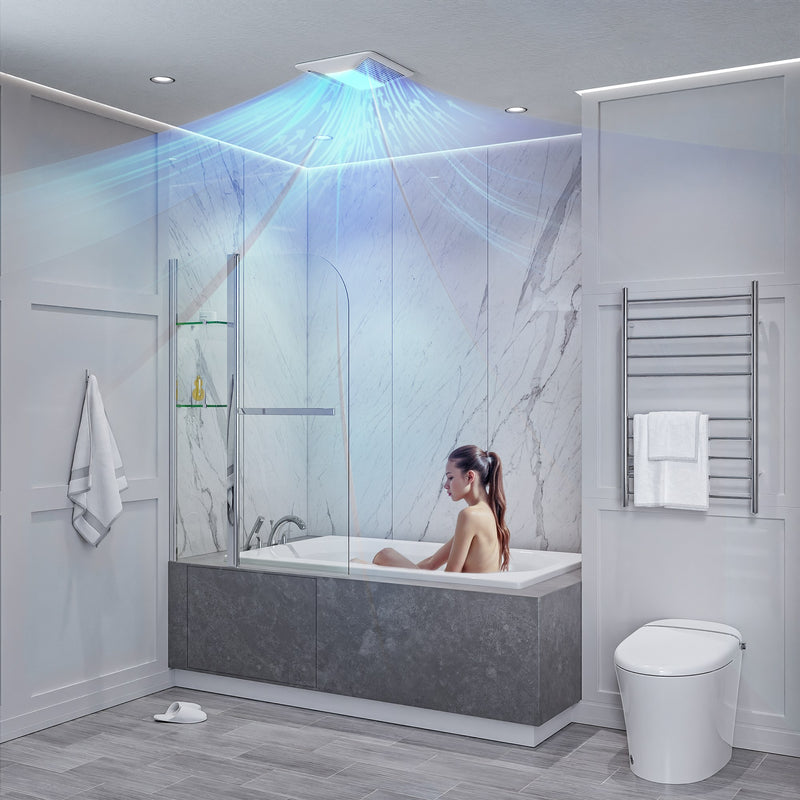Anzzi EF-AZ104WH Broad Series 150 CFM Ceiling Mount Bathroom Exhaust Fan with LED Light and ENERGY STAR - view 3