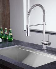 Anzzi KF-AZ211BN Carriage Single Handle Standard Kitchen Faucet, Brushed Nickel - view 4