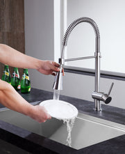 Anzzi KF-AZ211BN Carriage Single Handle Standard Kitchen Faucet, Brushed Nickel - view 6