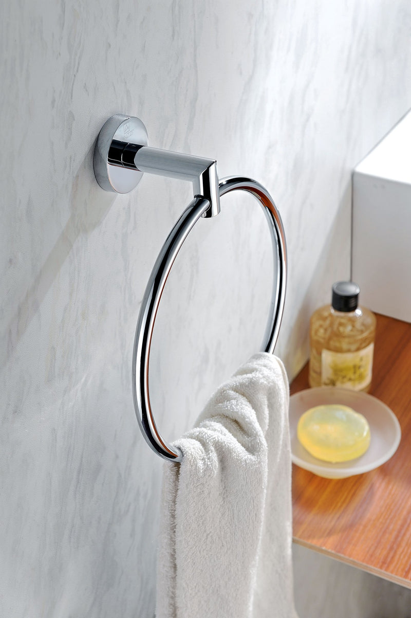 Anzzi AC-AZ009 Caster 2 Series Towel Ring Polished Chrome - view 2