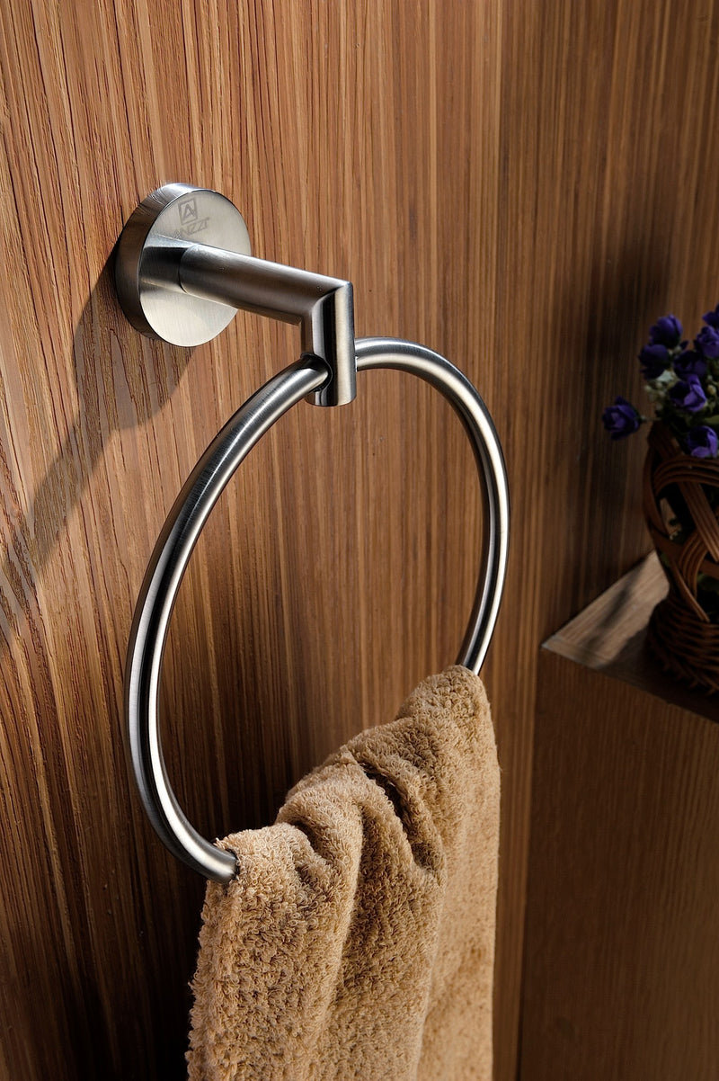 Anzzi AC-AZ009 Caster 2 Series Towel Ring Brushed Nickel - view 4