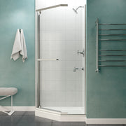 Anzzi SD-AZ056-01BN Castle Series 49 in. Semi-Frameless Hinged Shower Door Brushed Nickel - view 3