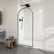 Anzzi SD-AZ18-01BG Ember Series 34 in. x 78 in. Framed Arch Shower Screen Matte Black / Clear - view 4