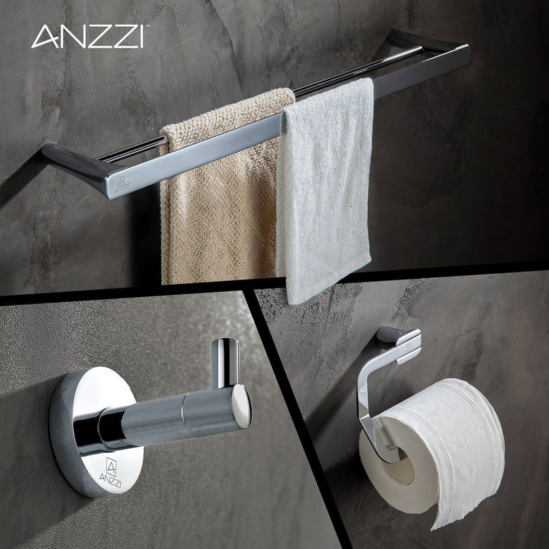 Anzzi AC-AZSET3-CH Essence Series 3-Piece Bathroom Hardware Accessory Set - view 2