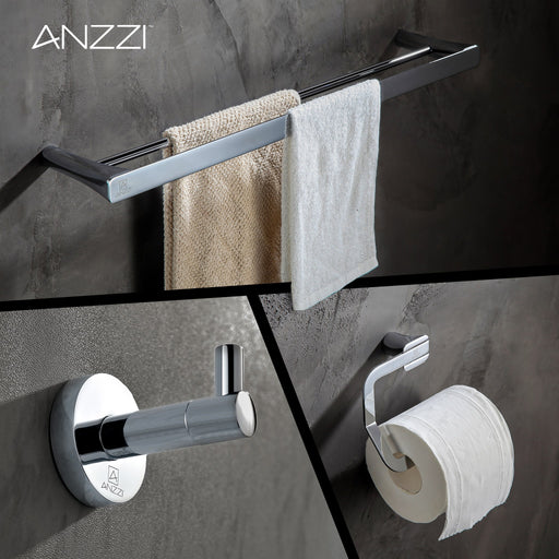 Anzzi AC-AZSET3-CH Essence Series 3-Piece Bathroom Hardware Accessory Set - view 2