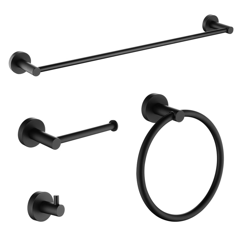 Anzzi AC-AZSET1-BG Essence Series 4-Piece Bathroom Hardware Accessory Set Matte Black - view 11