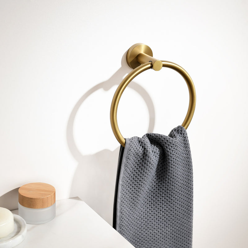 Anzzi AC-AZSET1-BG Essence Series 4-Piece Bathroom Hardware Accessory Set Brushed Gold - view 4