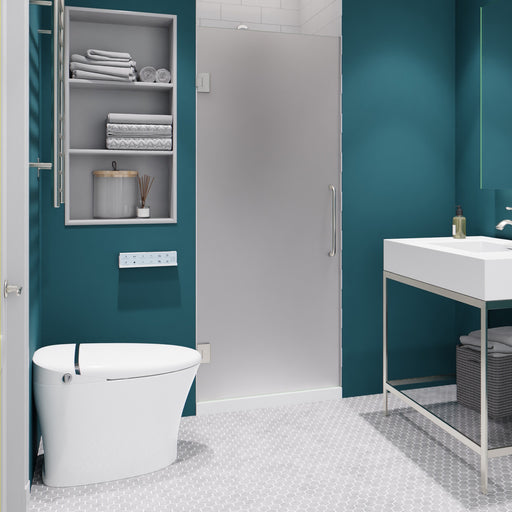 Anzzi SD-AZ09-01BG Fellow Series 24 in. Frameless Hinged Shower Door Brushed Nickel / Frosted - view 2