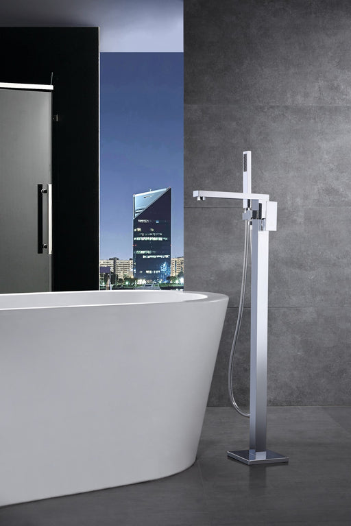 Anzzi FS-AZ0037 Khone Series 2-Handle Freestanding Tub Faucet with Hand Shower Polished Chrome - view 2