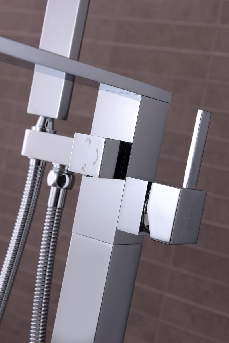 Anzzi FS-AZ0044 Angel Series 2-Handle Freestanding Tub Faucet with Hand Shower Polished Chrome - view 4