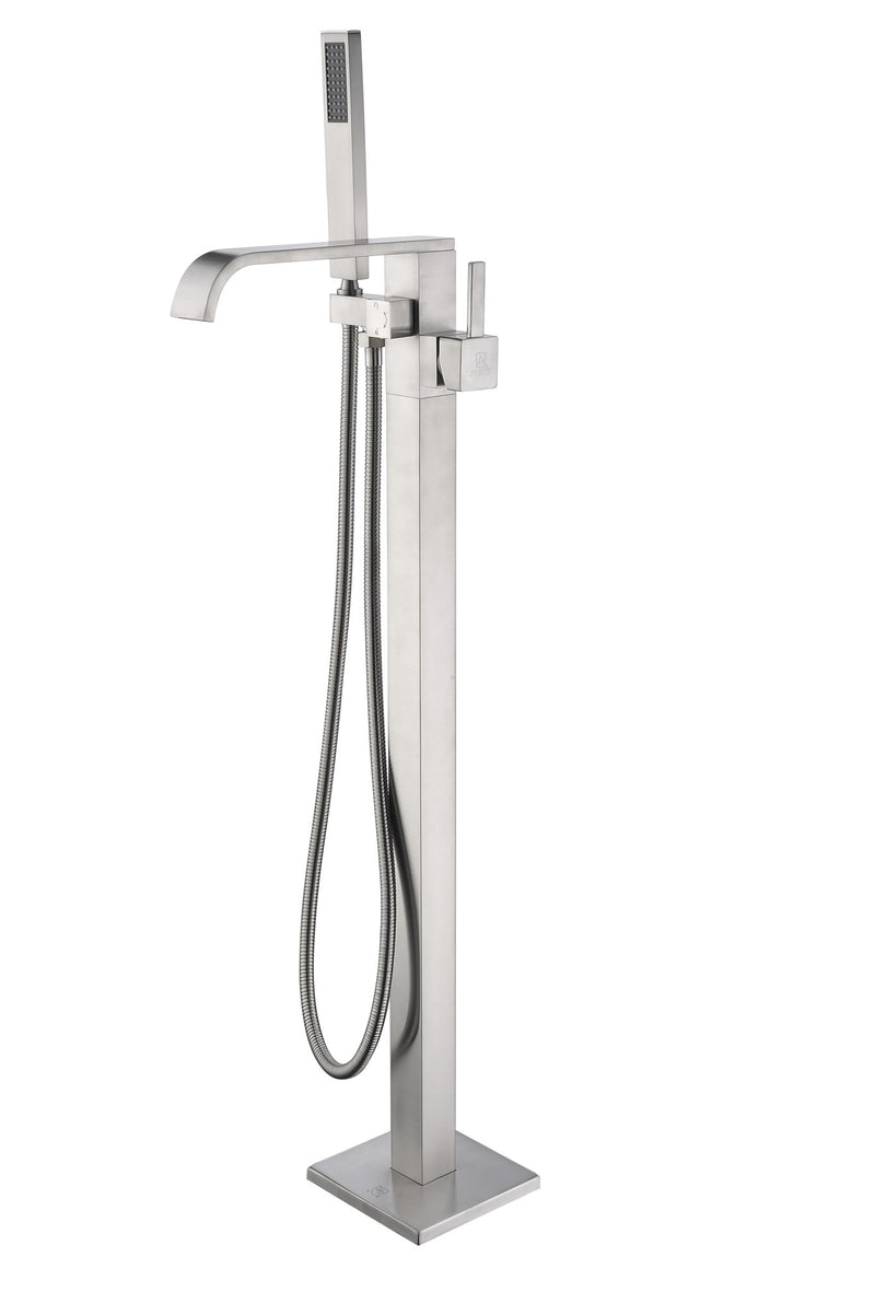 Anzzi FS-AZ0044 Angel Series 2-Handle Freestanding Tub Faucet with Hand Shower Brushed Nickel - view 7