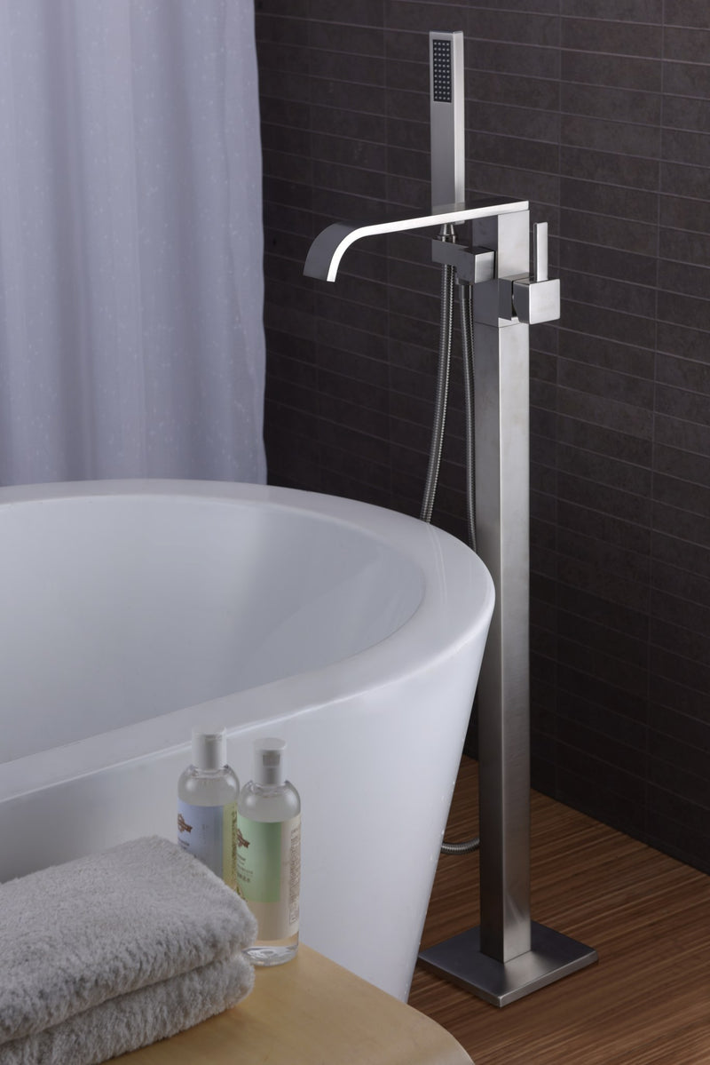 Anzzi FS-AZ0044 Angel Series 2-Handle Freestanding Tub Faucet with Hand Shower Brushed Nickel - view 8