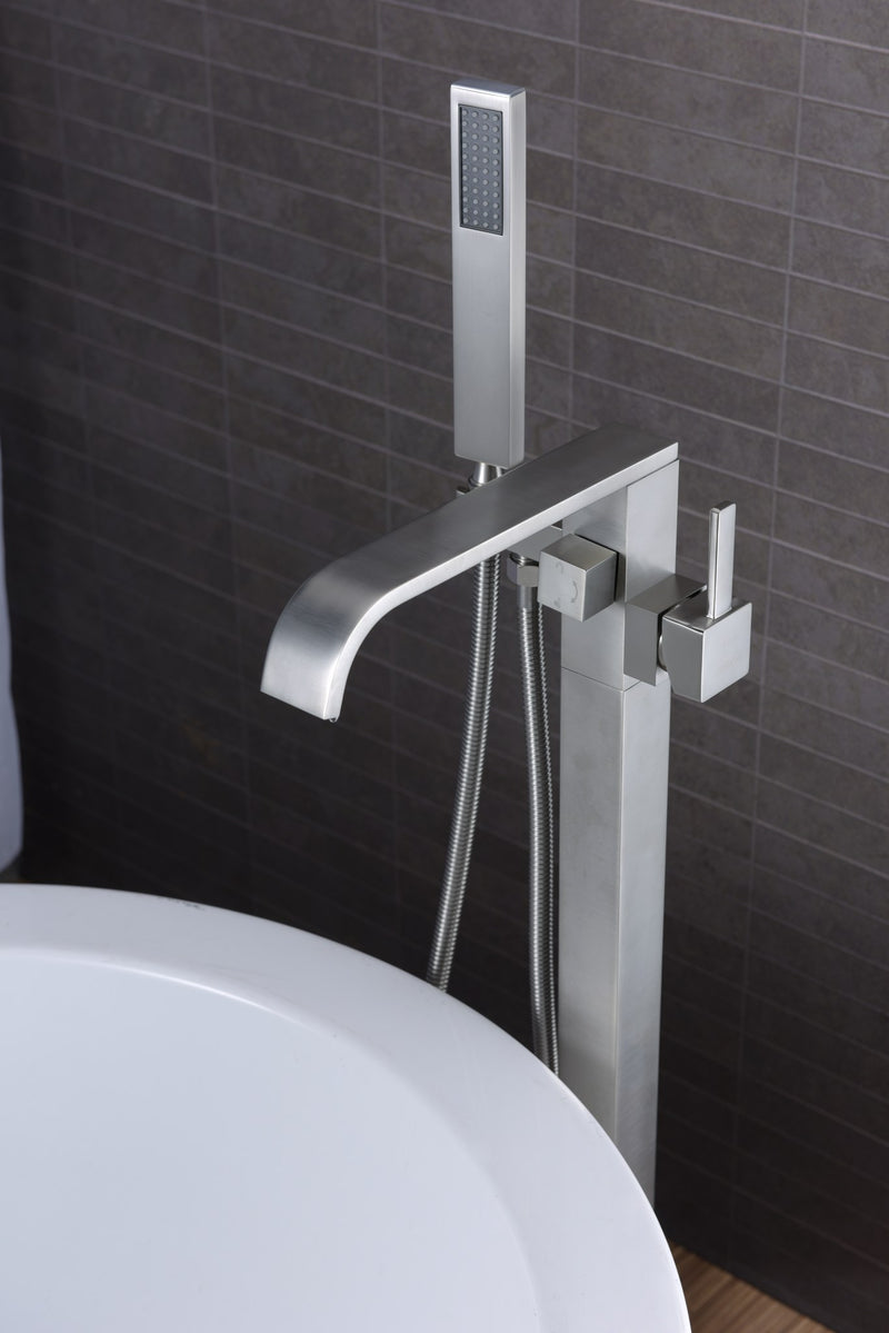 Anzzi FS-AZ0044 Angel Series 2-Handle Freestanding Tub Faucet with Hand Shower Brushed Nickel - view 9