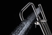 Anzzi FS-AZ0048 Moray Series 2-Handle Freestanding Tub Faucet with Hand Shower Brushed Nickel - view 3