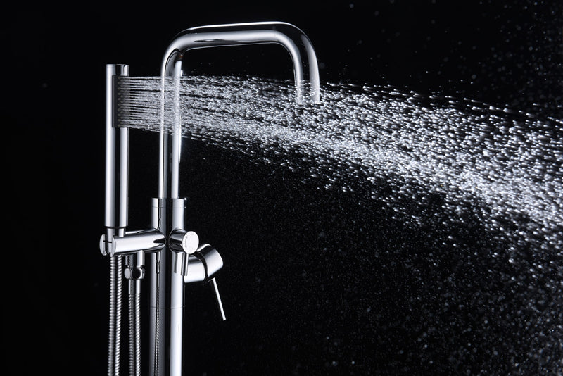 Anzzi FS-AZ0048 Moray Series 2-Handle Freestanding Tub Faucet with Hand Shower Polished Chrome - view 8