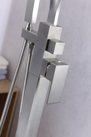 Anzzi FS-AZ0050 Yosemite Series 2-Handle Freestanding Tub Faucet with Hand Shower Brushed Nickel - view 4
