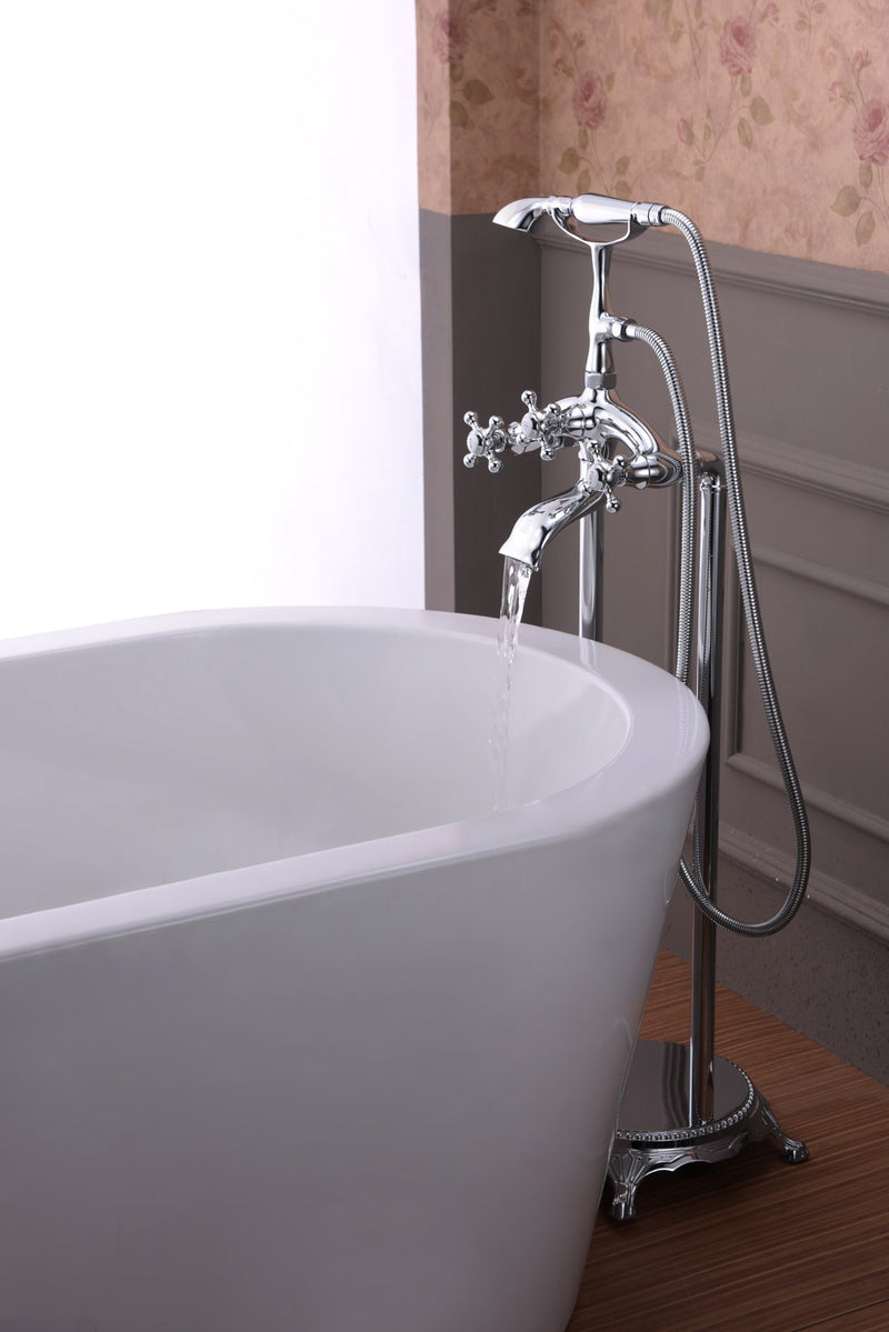 Anzzi FS-AZ0052 Tugela Series 3-Handle Freestanding Tub Faucet with Hand Shower Polished Chrome - view 3