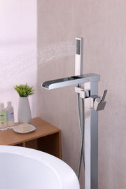 Anzzi FS-AZ0059 Union Series 2-Handle Freestanding Tub Faucet with Hand Shower Polished Chrome - view 10