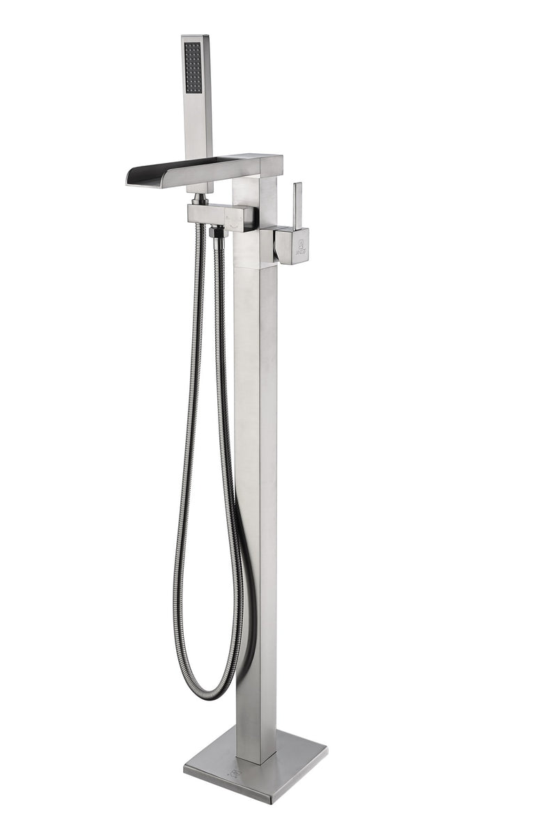 Anzzi FS-AZ0059 Union Series 2-Handle Freestanding Tub Faucet with Hand Shower Brushed Nickel - view 12