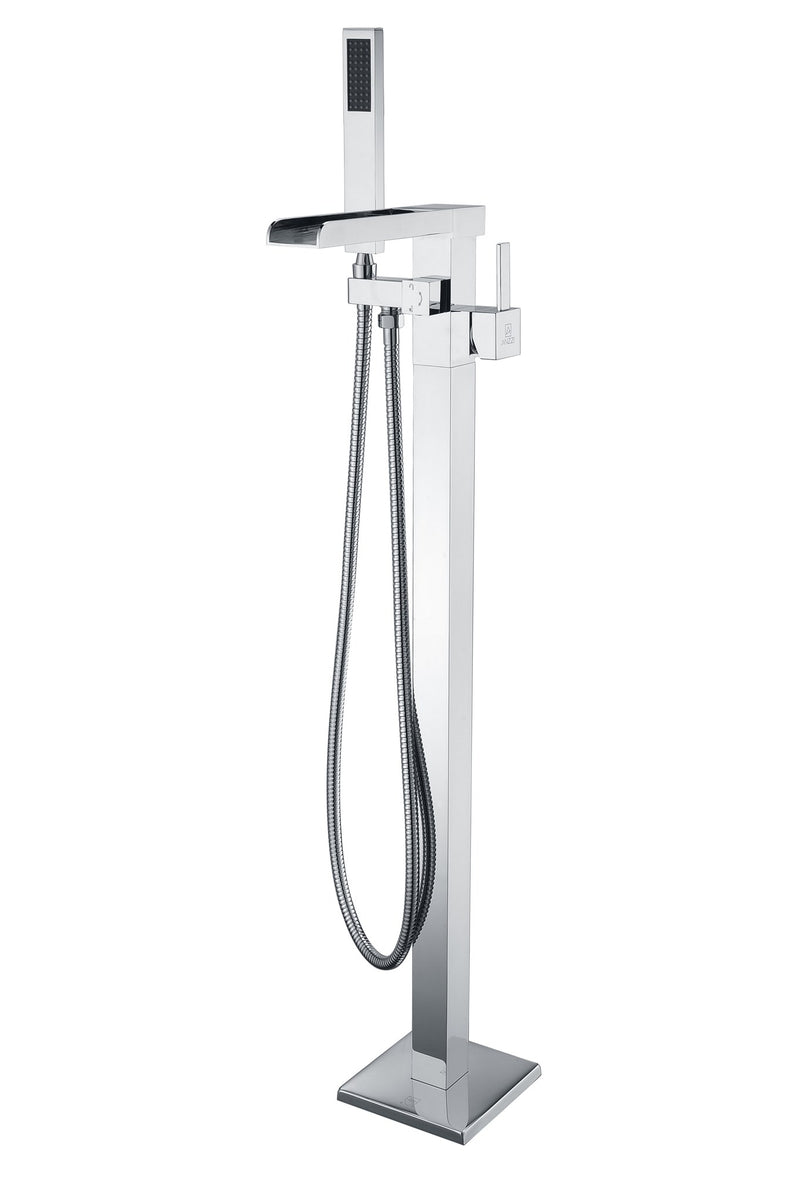 Anzzi FS-AZ0059 Union Series 2-Handle Freestanding Tub Faucet with Hand Shower Polished Chrome - view 6