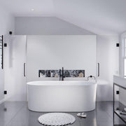 Anzzi FT-AZ067 Jericho Series 67 in. x 32 in. Flat Bottom Acrylic Freestanding Air Jetted Bathtub with Center Drain in Glossy White - view 2