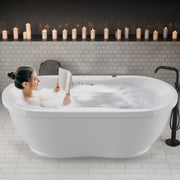 Anzzi FT-AZ102 Lori Series 71 in. L x 36 in. W Acrylic Freestanding Air Bathtub with Center Drain in White - view 2