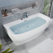 Anzzi FT-AZ112 Bank Series 65 in. x 31 in. Flat Bottom Acrylic Freestanding Soaking Bathtub with Center Drain in - view 2